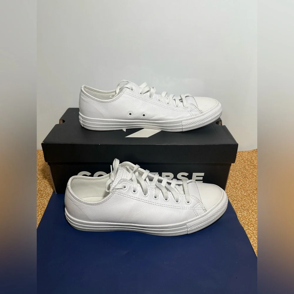 Converse White Canvas Sneakers Low-Top Classic - Picture 4 of 8